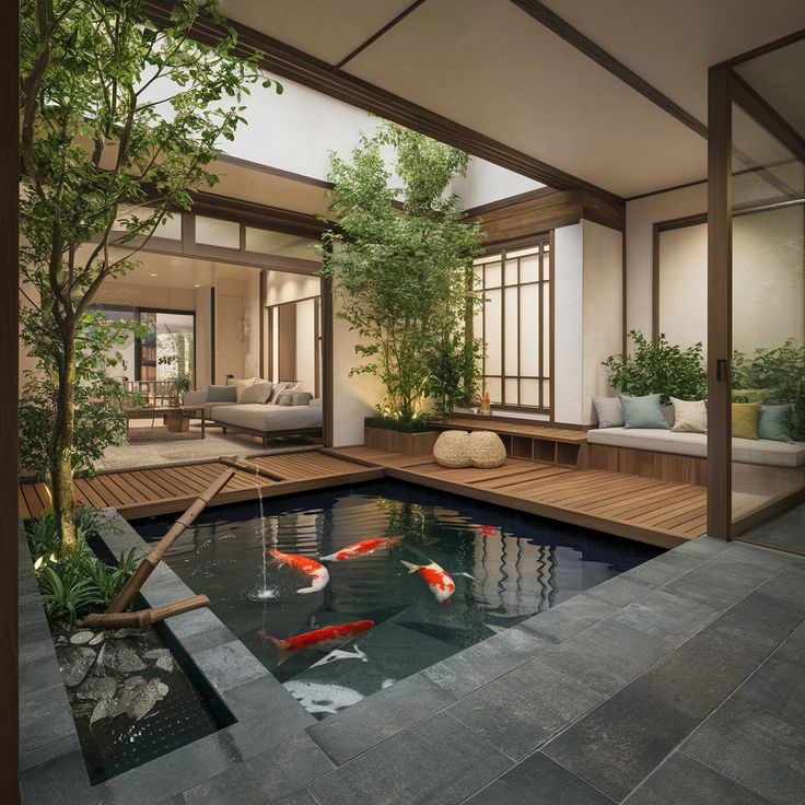 hồ cá koi sân vườn đẹp